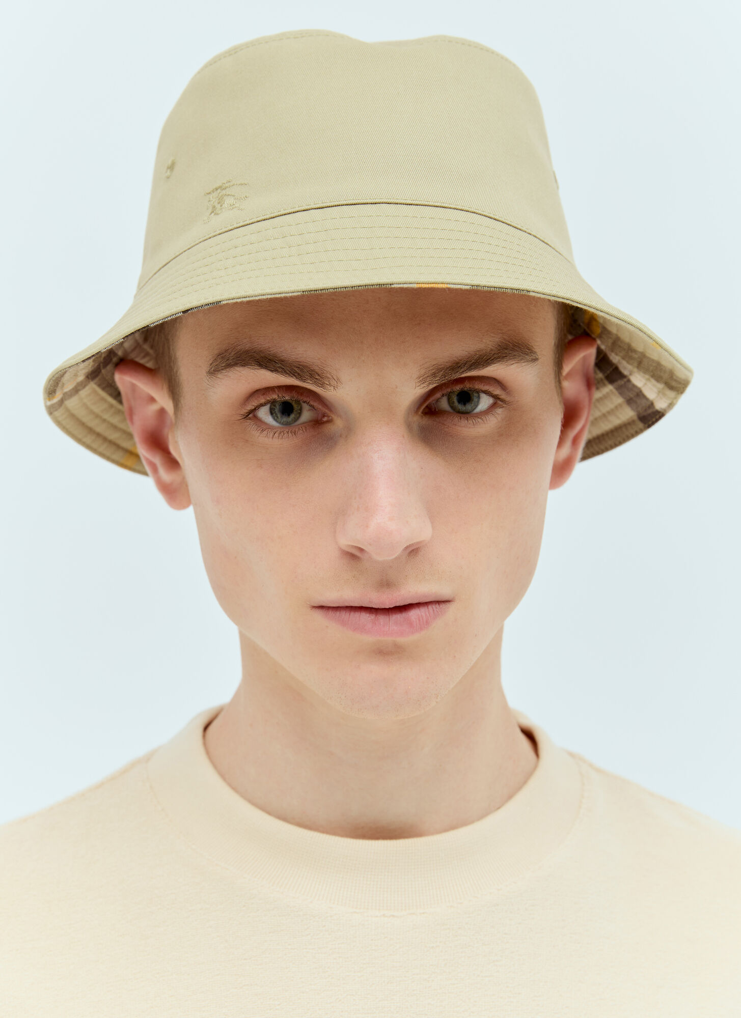 Shop Burberry Reversible Bucket Hat In Beige