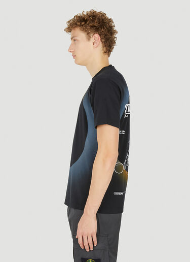 Stone Island 번짐 효과 T-셔츠 블랙 sto0150056