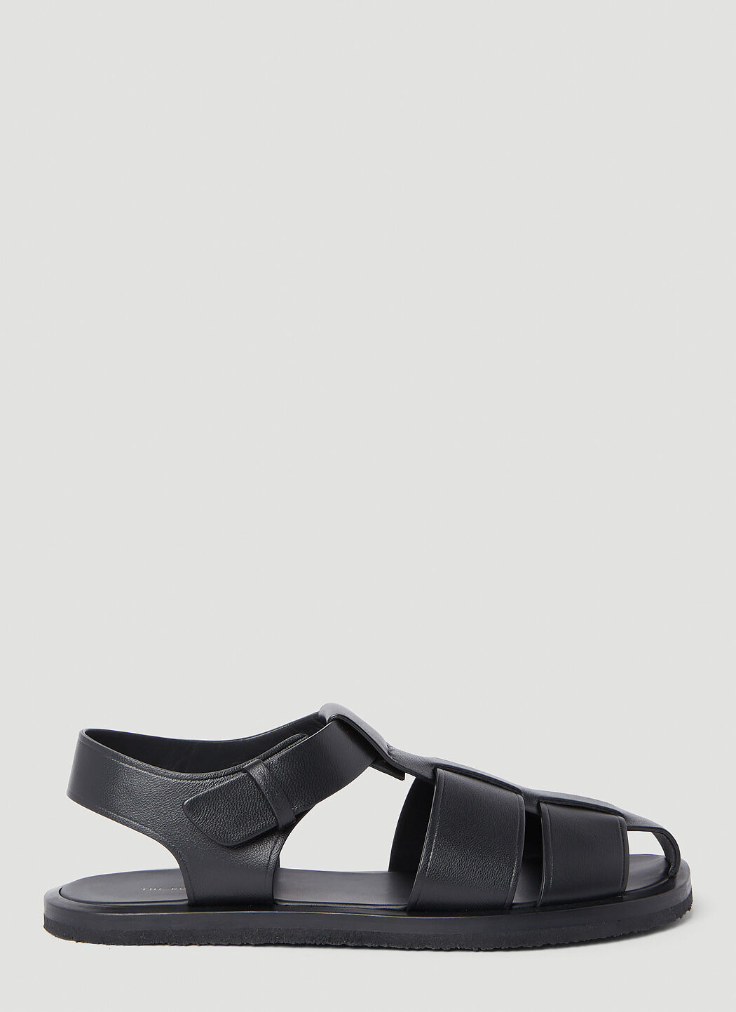 The Row Fisherman Leather Sandals In Black | ModeSens