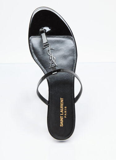 Saint Laurent Cassandra Slide Sandals Black sla0255045