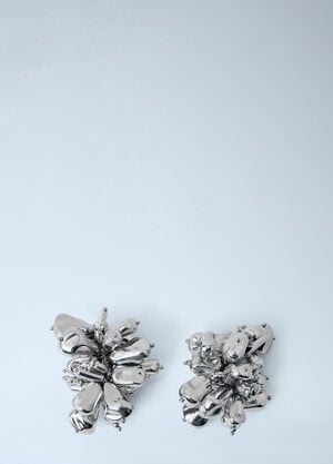 Dries Van Noten Sculptural Metal Earrings Silver dvn0263015