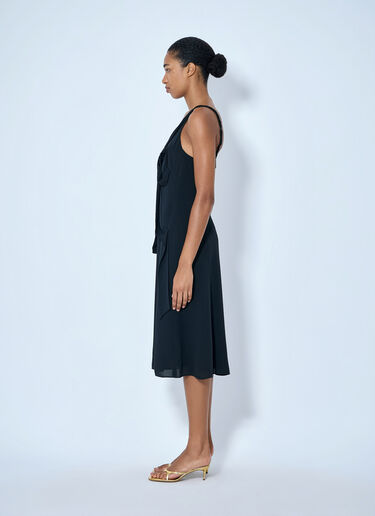 Acne Studios Silk Midi Dress With Bow Black acn0265059