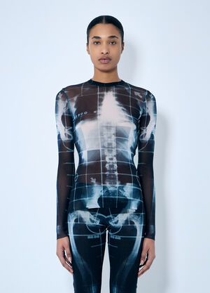 Jean Paul Gaultier Squeletor Mesh Top Blue jpg0259005