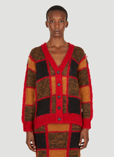 Marni Geometric Jacquard Cardigan Red mni0249004