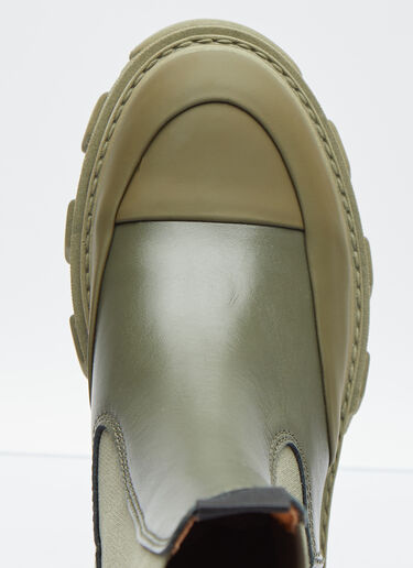 GANNI Cleated Mid Chelsea Boots Green gan0254031