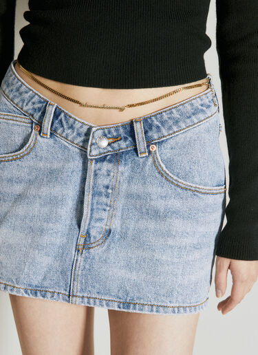 V 프론트 데님 미니스커트  Alexander Wang V 프론트 데님 미니스커트  블루 awg0255032