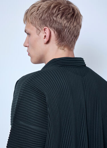 Homme Plissé Issey Miyake August Pleated Button-Down Shirt Dark Grey hmp0166016