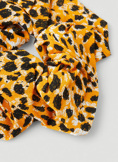 GANNI Printed Crepe Scrunchie Gold gan0247053