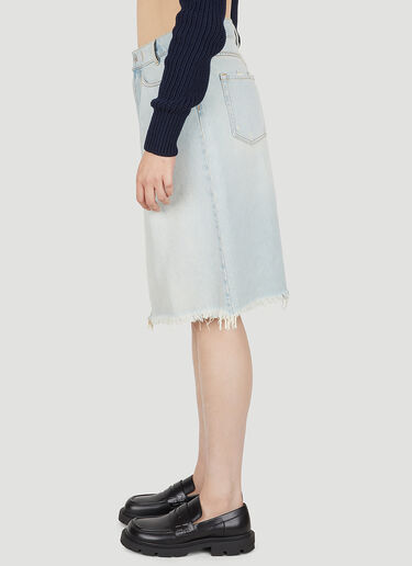 Miu Miu Raw Edge Denim Skirt Blue miu0250027