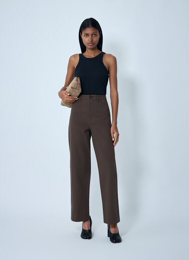 TOTEME Cotton Pants Brown tot0262017