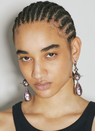 Vivienne Westwood Giant Pearl Drop Earrings Purple vvw0254041