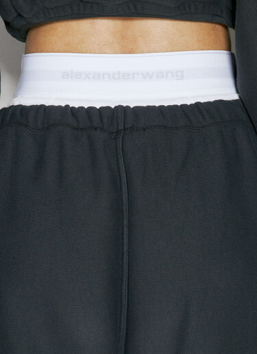 Alexander Wang 와이드 레그 트랙 팬츠 블랙 awg0255022