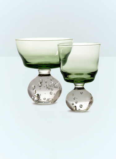 Serax Set Of Six Small Eternal Snow Stemmed Glasses Green wps0691554