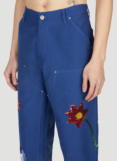 Sky High Farm Workwear Embroidered Cargo Pants Dark Blue skh0352008