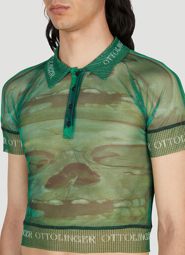 Ottolinger x Brook Hsu Mesh Polo Top Green ott0152001