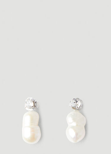 Simone Rocha Double Pearl Earrings White sra0248010
