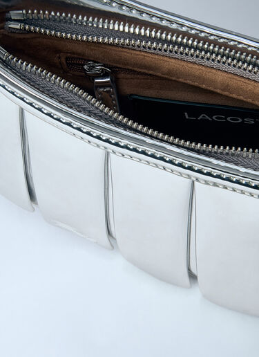 LN-CC® - Lacoste: Runway Small Lenglen Mirror Leather Purse - Silver Lacoste Runway Small Lenglen Mirror Leather Purse Silver lac0266004