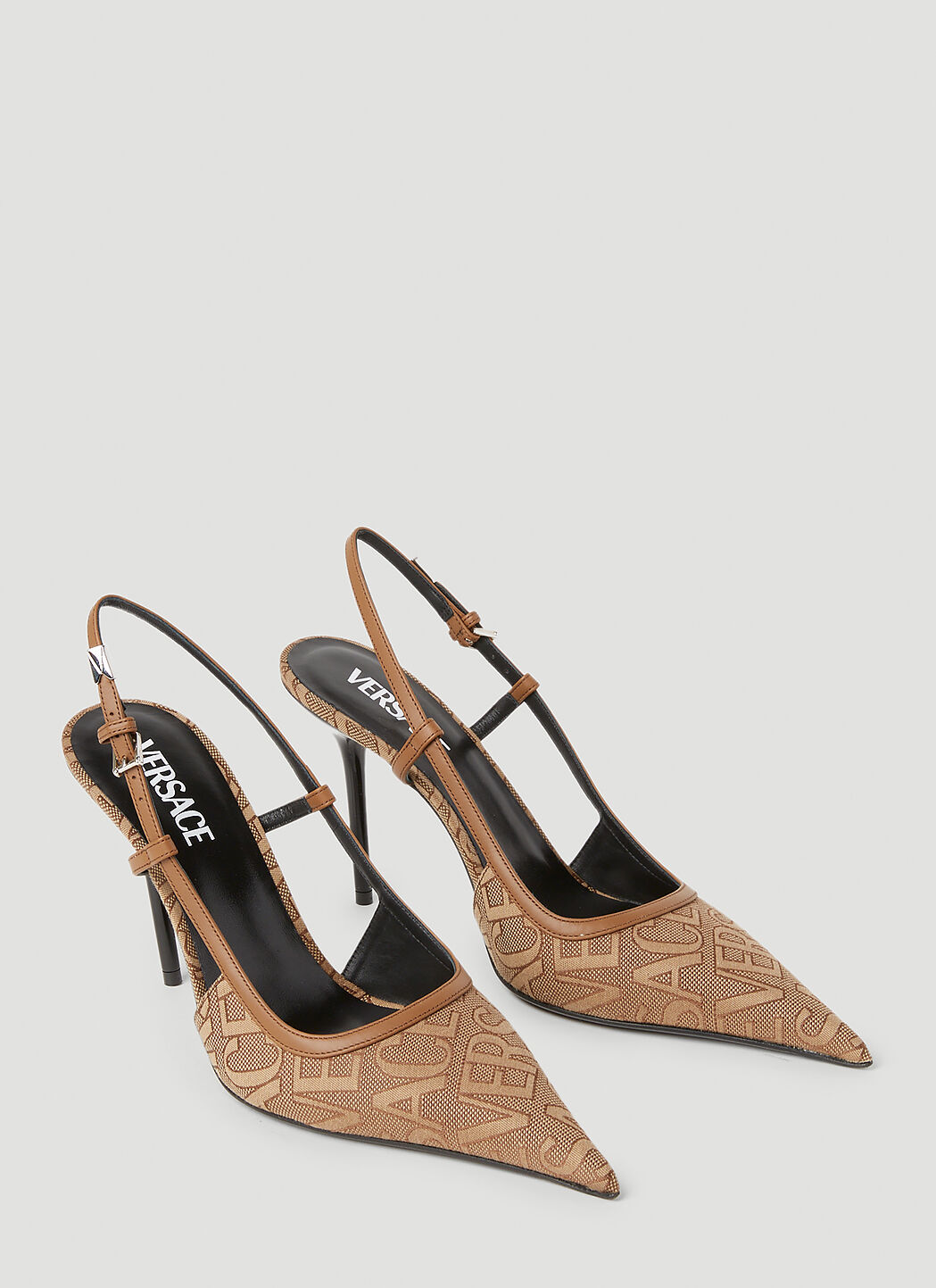 Versace heels logo strap top