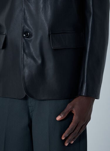 Single-Breasted Leather Blazer Lemaire Single-Breasted Leather Blazer Black lem0162015