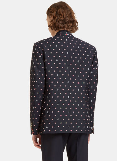 Thom Browne Buoyancy Ring and Anchor Embroidered Blazer Jacket Navy thb0127012
