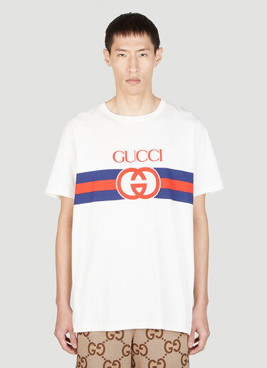 Gucci 로고 프린트 T-셔츠 화이트 guc0152081