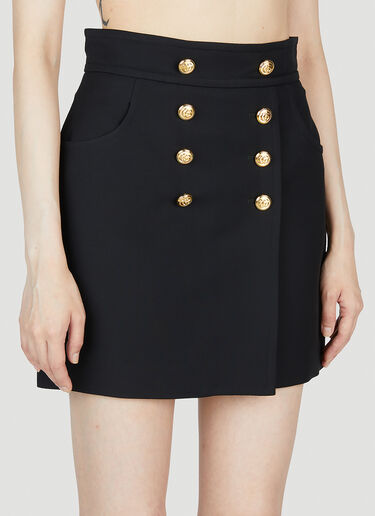 Gucci Button Front Mini Skirt Black guc0253068