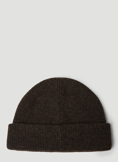 Acne Studios Face Patch Beanie Hat Brown acn0249003