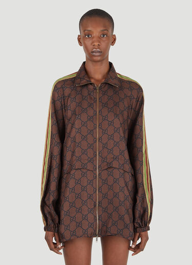 Gucci GG Supreme Oversized Track Jacket Brown guc0245028