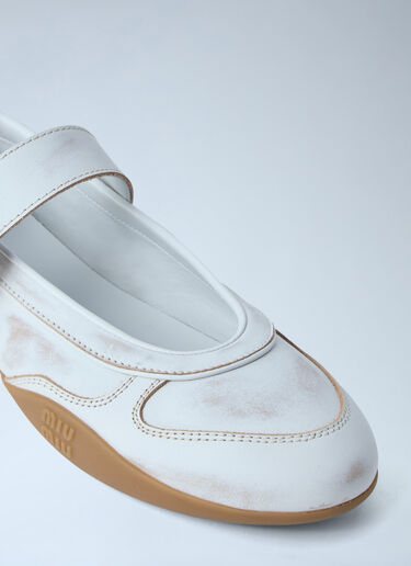 Miu Miu Gymnasium Ballerina Flats White miu0264112