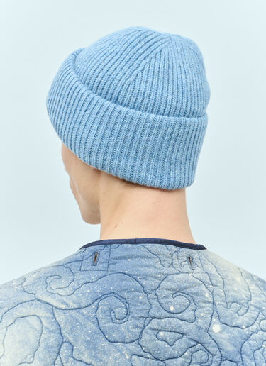 Acne Studios Small Face Logo Beanie Hat Blue acn0155042