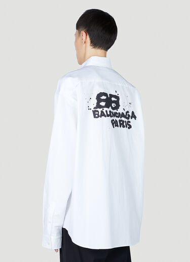 Balenciaga 페인트 로고 셔츠 화이트 bal0151008