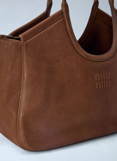 LN-CC® - Miu Miu: Ivy Nappa Leather Shopping Bag - Brown Miu Miu Ivy Nappa Leather Shopping Bag Brown miu0266109
