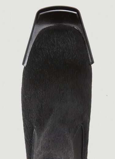 Rick Owens Hairy Platform Heel Boots Black ric0251050