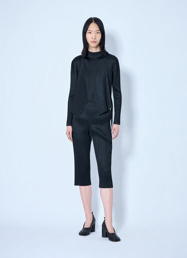 Pleats Please Issey Miyake Pleated Wrap Top Black plp0264013