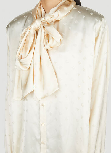 Balenciaga Hooded Pussy Bow Shirt White bal0251035