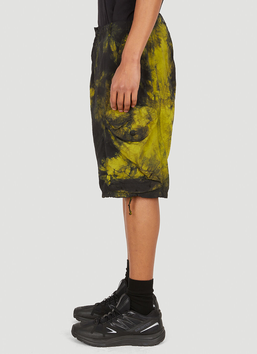Nemen Flow Tie Dye Cargo Shorts in Black LN CC