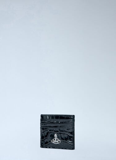 Embossed Leather Card Holder Vivienne Westwood Embossed Leather Card Holder Black vvw0263054