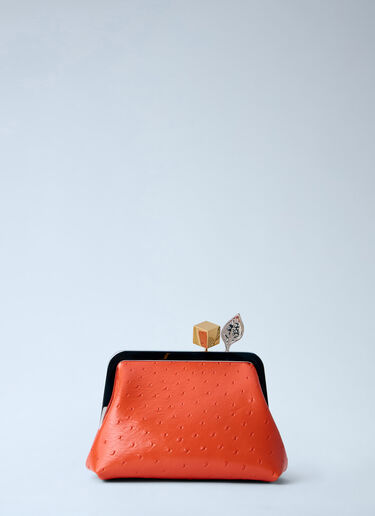 Jacquemus Le Berlingot Small Leather Clutch Bag Orange jac0264042