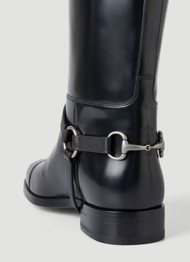 Gucci Zelda Harness Knee High Riding Boots Black guc0147117