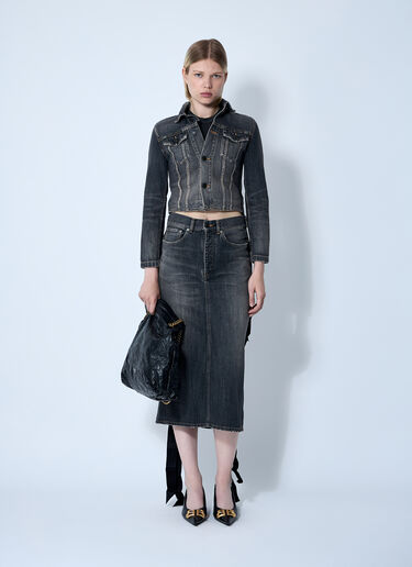 Balenciaga Lace-Up Denim Jacket Dark Grey bal0260002