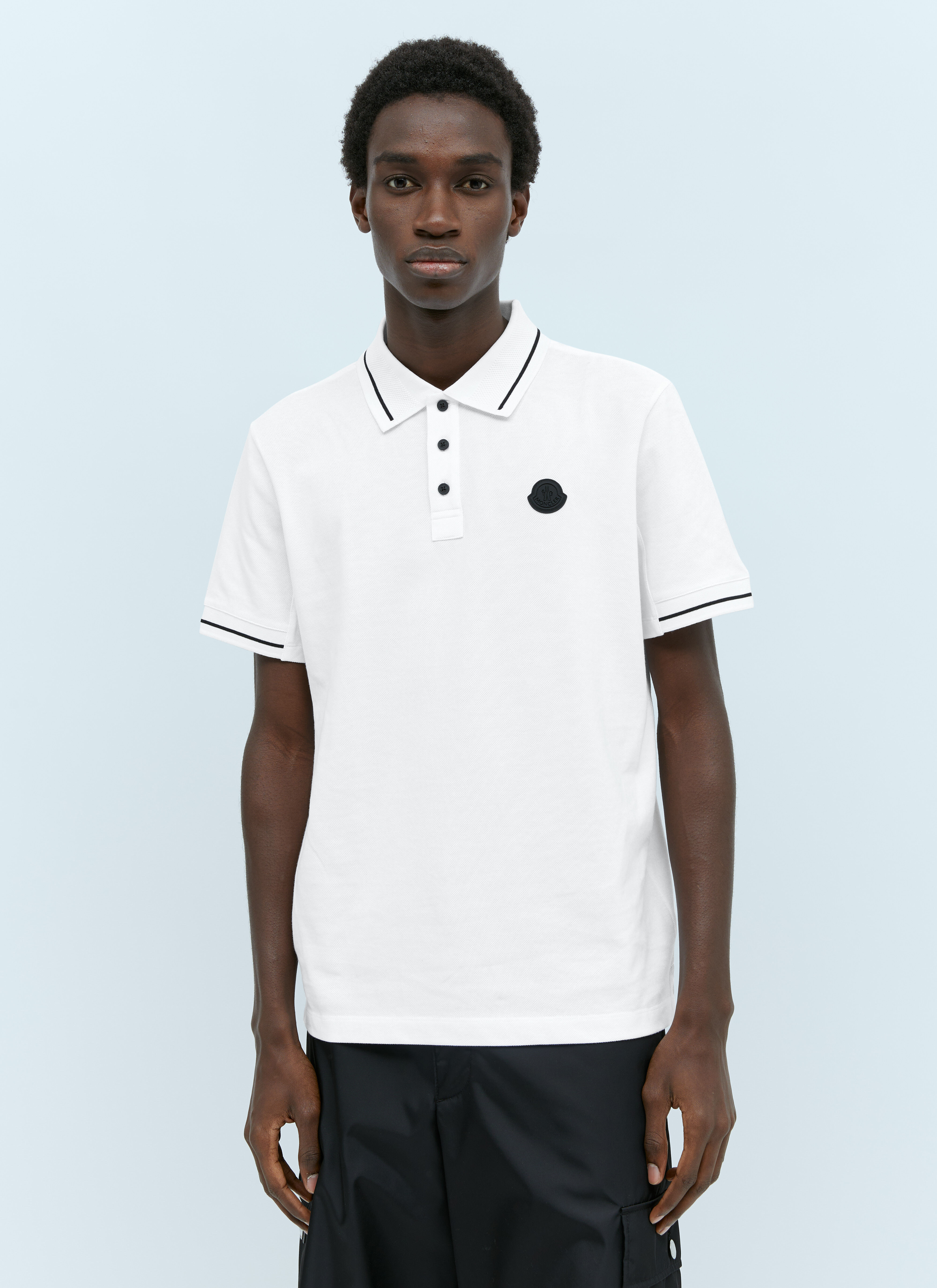 Moncler Men s Logo Patch Polo Shirt in White LN CC