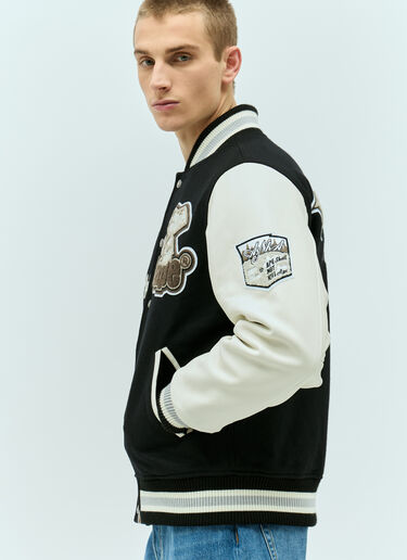 羊毛混纺棒球夹克 A BATHING APE® 羊毛混纺棒球夹克 黑色 aba0154027