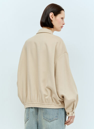 Miu Miu Velour Blouson Jacket Beige miu0256078