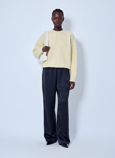LN-CC® - RÓHE: Cable Knit Jumper - Yellow RÓHE Cable Knit Jumper Yellow roe0266014