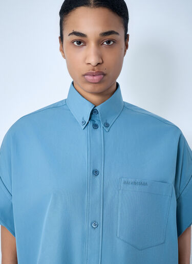 Balenciaga Tucked Sleeve Shirt Blue bal0263012
