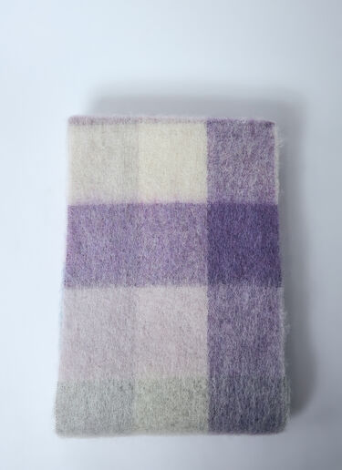 Acne Studios Mohair Check Scarf Purple acn0259018