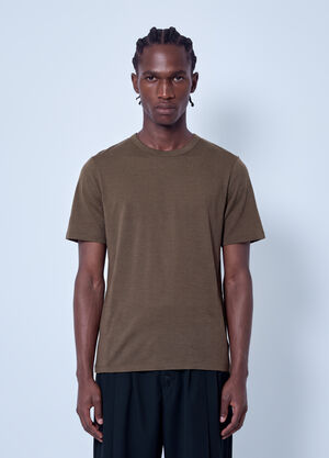 Jil Sander Cotton Crewneck T-Shirt Brown jil0166001