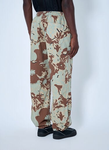 LN-CC® - NOMARHYTHM TEXTILE: Camo Flower Double Knee Pants - Beige NOMARHYTHM TEXTILE Camo Flower Double Knee Pants Beige nom0164003