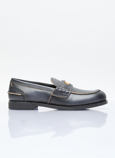 Miu Miu Leather Penny Loafers Black miu0257017