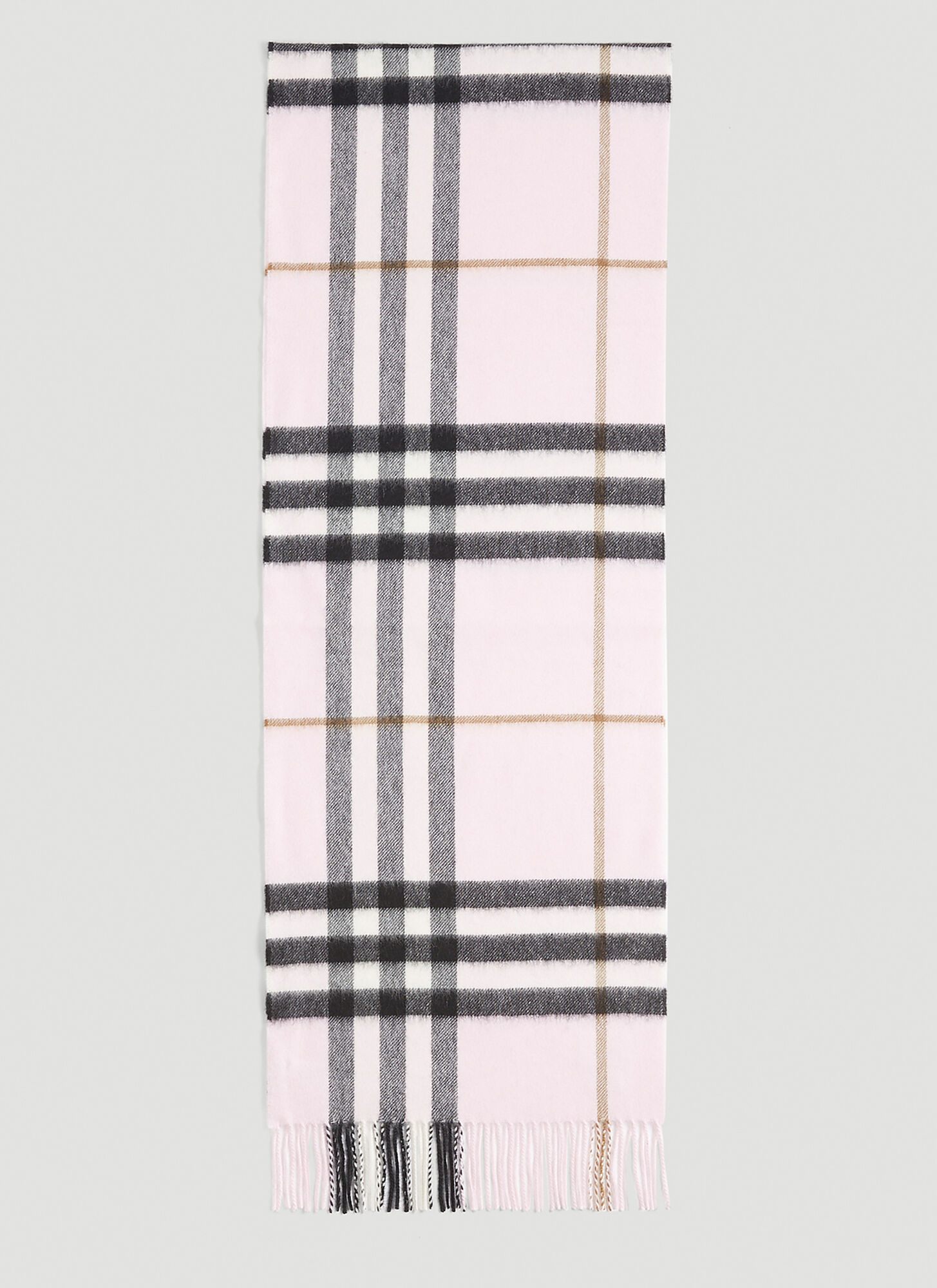 Burberry Mu Giant Scarf With Alabaster Tartan Pattern In Pink
